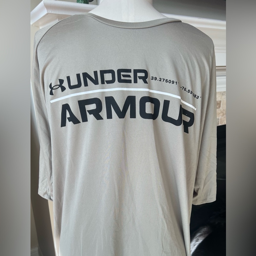 Under Armour 🆕 Big & Tall size: 2XLT Wordmark Tech 2.0 Tee khaki gray